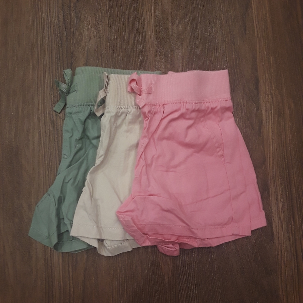 Sage/pink/beige 3pk shorts - Childrens Place